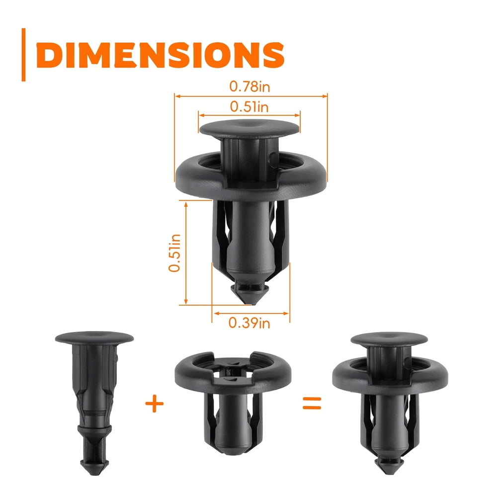 LOUVEROLA 50 Pieces Front Bumper Fender Grille Clips Fastener for Honda 91503-SZ3-003 - Brand New