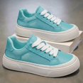 thumbnail image 4 of Men's Light Blue Mesh Breathable Platform Sneakers, Casual Summer Low-Top Shoes, 4 of 10