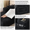 thumbnail image 6 of 104" Modular L-Shaped Sectional Sofa with Chaise - No Assembly Required Boneless Corduroy Couch, High Resilience Foam, Deep Black, 6 of 12