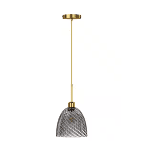 Open Box Aiwen Unique Design Pendant Light Black Dome Glass Shade Hanging Ceiling Lamp