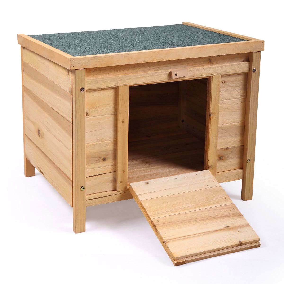 Pefilos 24" Wooden Indoor Rabbit Hutch and Kitty Shelter Condo Outdoor with Ladder Poultry Cage, Orange Pefilos 24" Wooden Indoor Rabbit Hutch and Kitty Shelter Condo Outdoor with Ladder Poultry Cage, Orange