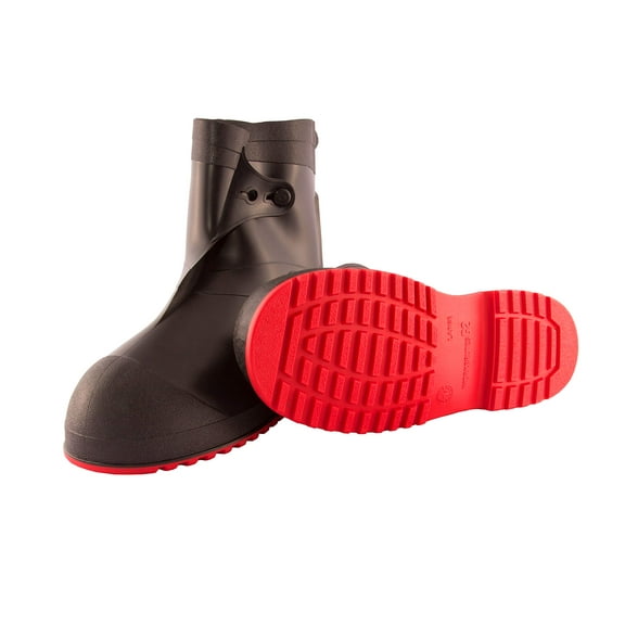 TINGLEY-45821.XL Workbrutes G2 - PVC Overshoe - 10" Ht. - Black Upper - Red Sole - Cleated Outsole, X-Large CA1
