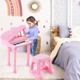 thumbnail image 1 of Costway Teclado de Piano Electrónico para Niños de 31 Teclas con Taburete Piano de Juguete Portátil con Micrófono LED 35 x 30 x 55 cm, 1 of 9