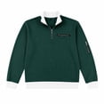 thumbnail image 5 of Jessboyy Mens Sweatshirts no Hood Long Sleeve Quarter Zip Pullover Work Casual Golf Waffle Knit Pullover Shirts Collared Sweatshirt Fall Winter Green,XXXL, 5 of 6