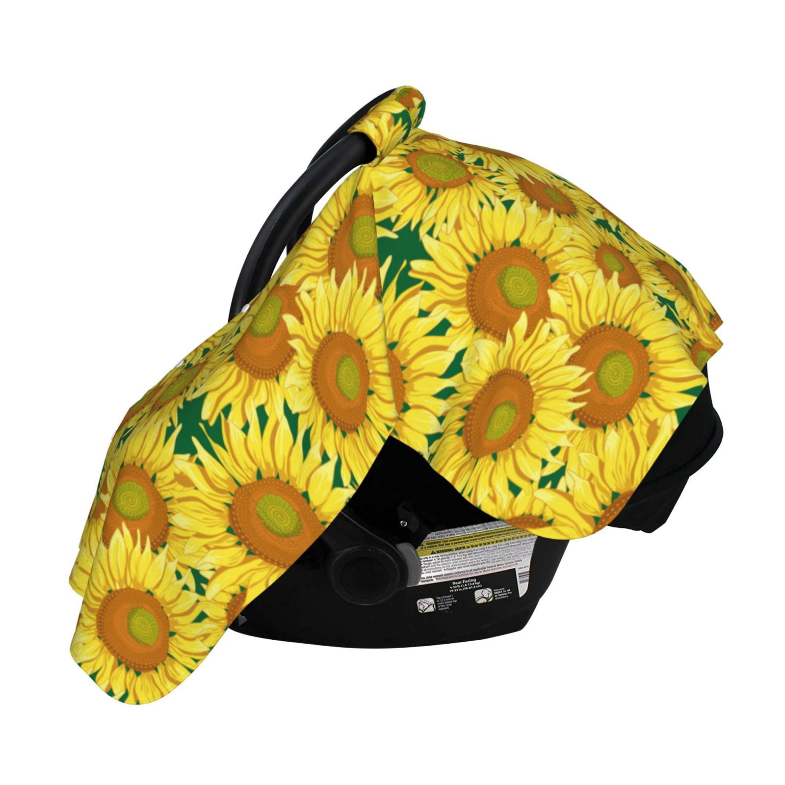 Naloa Floral Sunflowers Baby Car Seat Cover, Breathable Baby Carrier Cover, Multiuse Baby Carrier Cover & Nursing Breastfeeding Cover