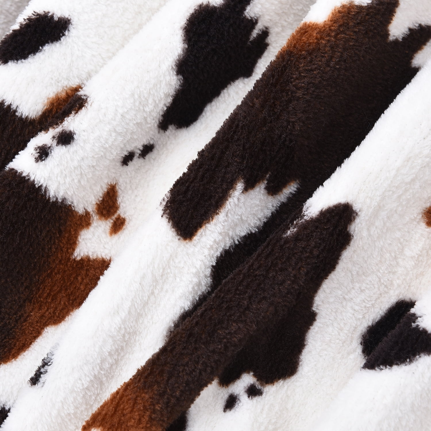 Brown Cow Print Throw Blanket canvasmongoose