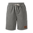 thumbnail image 6 of Dwelliawo Corduroy Shorts for Men Casual 9 Inch Inseam Shorts Lightweight Elastic Waist Drawstring Summer Beach Pants Dark Gray L, 6 of 6