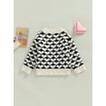 thumbnail image 4 of Seyurigaoka Toddler Baby Girls Boys Heart Print Sweater Shirts Long Sleeve Round Neck Knitwear Fall Spring Street Party Loose Pullover Tops, 4 of 9