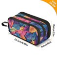 thumbnail image 4 of FORMRS Pencil Case with 3 Compartments Zipper Pouch, Elementary School Level and up, Colorful Art Leaves Pattern, 4 of 8
