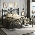 thumbnail image 2 of EBERY Full Size Metal Bed Frame with Butterfly Pattern Design Headboard & Footboard, Underbed Storage, Black, 2 of 9