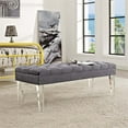 thumbnail image 2 of Modway Valet Modern Style Performance Velvet and Acrylic Bench in Gray, 2 of 5