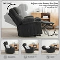 thumbnail image 3 of Felizpace Oversized Power Lift Recliner Chairs for Elderly with Heat and Massage, Dual Motor Infinite Position Recliner, Headrest Adjustment & Hidden Storage, Polyester, Dark Gray, 3 of 9