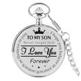 thumbnail image 2 of TO, MY SON I You Forever Fashion Lettering Commemorative Waist Chain Pocket Watch,PENDANE,Plastic,Silver, 2 of 2