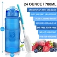 thumbnail image 2 of Botella de agua ZORRI 700 ml libre de BPA, a prueba de fugas, con filtro, 2 of 9