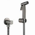 thumbnail image 5 of Gunmetal gray Bidet Sprayer Douche Toilet Kit brushed gray BrassShattaf Shower Head Copper Valve Set Jet Bidet Faucet GD12, 5 of 5