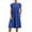 Blue, variant on Women Casual Short Sleeve Dresses High Waisted Knee Length Dress with Pockets Solid Color Round Neck T-Shirt Summer Dresses A-Line Swing Dress Beach Sundresses for Cocktail Party, Khaki L