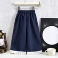 thumbnail image 6 of Nugftut Girls Pants Wide Leg Plaid Lace Trim Hem Casual Pants for Kids Size 3-4, 6 of 6