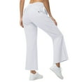 thumbnail image 3 of Bovemsi Casual Pants for Women Women's Solid Color Button Pocket Wide Leg Yoga Beach Trousers with Pockets, 3 of 9