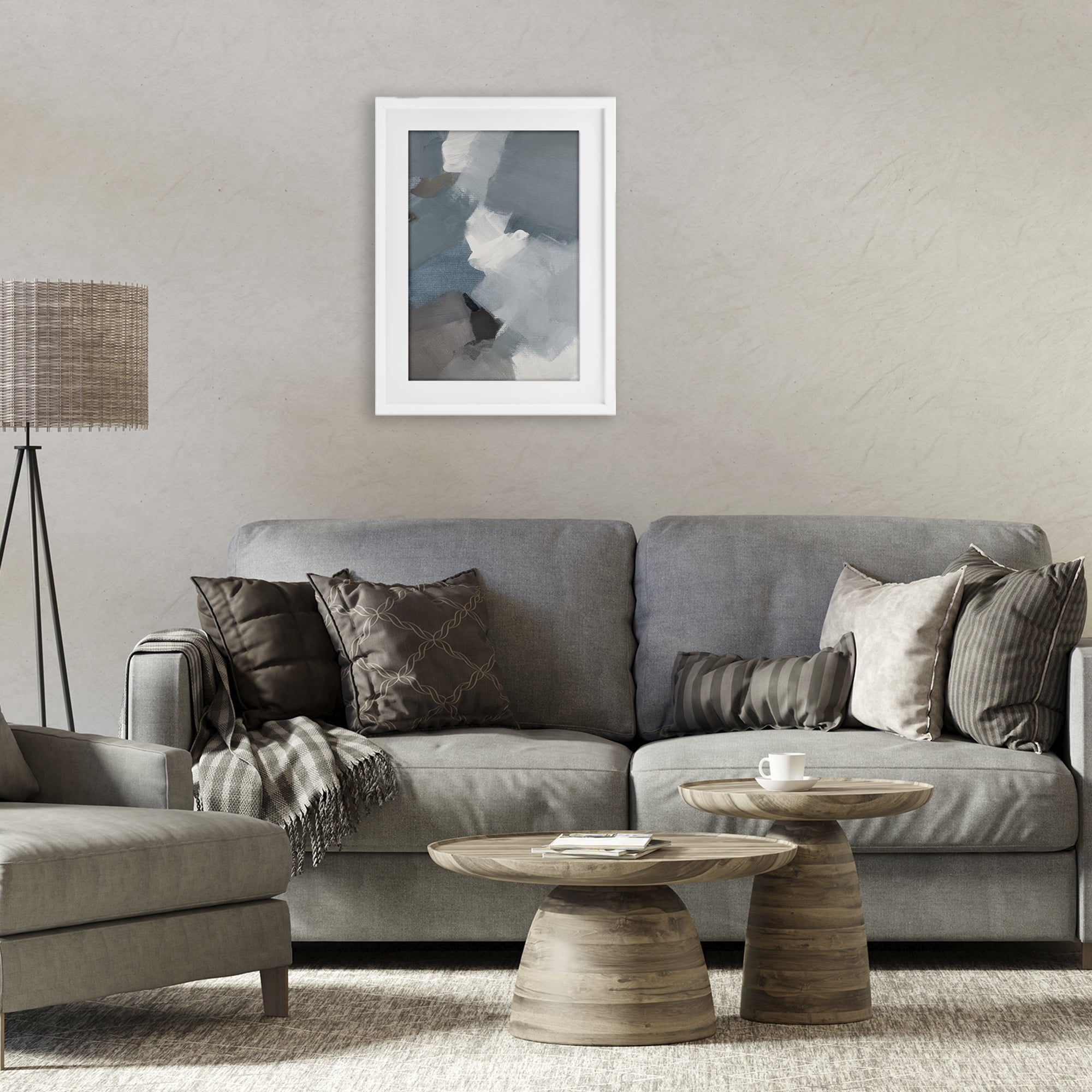 Stupell Industries Stormy Grey Abstract White Framed Print Under Glass, design by Lanie Loreth
