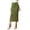 Army Green, variant on Half Length Skirt Solid Color At The Waist Slit Long Skirt High Split Skirt M