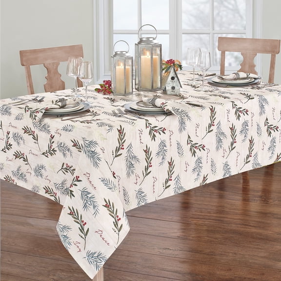 Elrene Home Fashions Holiday Tree Trimmings Tablecloth, Multi, 52" x 70" Rectangle