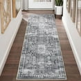 thumbnail image 3 of Aoile 2x6 Machine Washable Runner Rug, Stain Resistant Anti Slip Backing Rugs, Retro Distressed Print Low-Pile Carpet Rugs for Hallways Entryway Kitchen Bathroom, Gray, 3 of 8