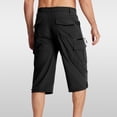 thumbnail image 6 of Mens Cargo Shorts with 7 Pockets Casual Long Blew Knee Capri 3/4 Pants for Work Fishing Hiking Athletic, 6 of 7