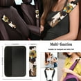 thumbnail image 4 of Renewold Sunflower Leopard Cow Print Car Seat Cover Full Set 11 PCS, with Steering Wheel Cover Seat Belt Pads, Breathable Seat Protector, Coaster Car Keyring Universal Fit Most Cars SUV Truck Van, 4 of 7