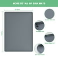 thumbnail image 3 of Logmey Under Sink Mat for [34"x22"]Cabinet,Silicone Waterproof Mat, Kitchen Cabinet Liner Holds Over 2.2 Gallons, Cabinet Protector, Under Sink Tray for Drips, Leaks, Spills (Grey), 3 of 7