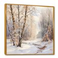 thumbnail image 2 of Designart "Winter'S Whispering Trees" Landscape Trees Floater Framed Canvas Wall Art, 2 of 5