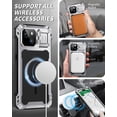 thumbnail image 3 of Military Grade Aluminum Magnetic Case for iPhone 15 (6.1"), Heavy Duty Rugged Cover with Built-in Glass Screen Protector & Camera Kickstand,Silver, 3 of 6