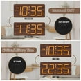 thumbnail image 6 of Wooden Digital Alarm Clock for Bedroom - Desk Clock with Large Numbers for Living Room Office, Loud Alarm for Heavy Sleepers Adults, Volume Control, Dimmer, DST, Wood Decor (Plug in Clock), 6 of 7