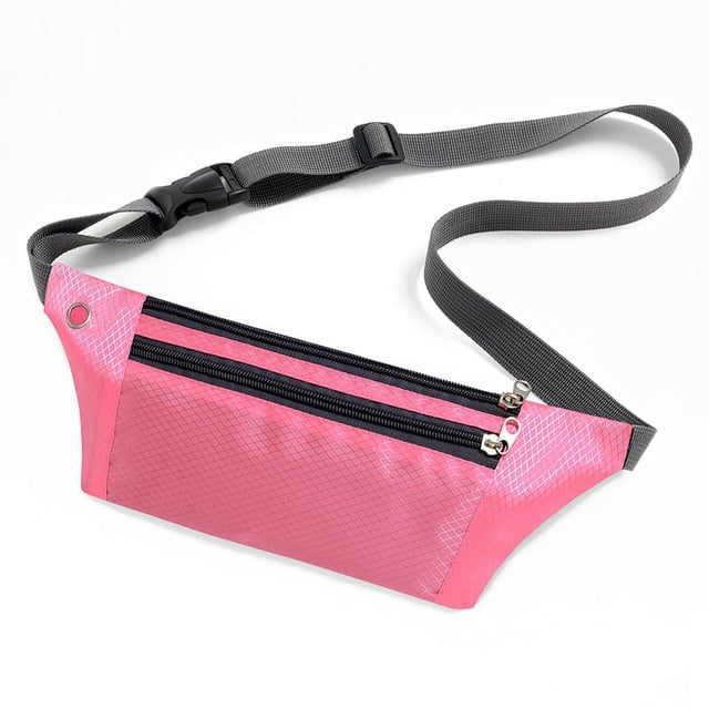 Riñonera ultrafina de piel para deportes al aire libre, jogging, viajes, cinturón para corredores con ranuras para tarjetas de crédito, orificio para auriculares, riñonera para correr, monedero de
