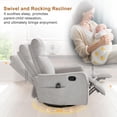 thumbnail image 4 of AENKYO Swivel Recliner Chair, Manual Rocking Massage Chair, Heated for Adults, for Living Room,Light Gray Chenille, 4 of 6
