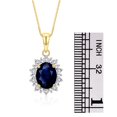thumbnail image 5 of RYLOS Women's 14K Yellow Gold Princess Diana Inspired Ring & Necklace W/ 18" Chain Gemstone & Diamonds 9X7MM Sapphire September Birthstone . 2 PC Perfectly Matched Gold Jewelry Ring Size 7, 5 of 10