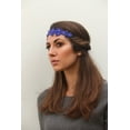 thumbnail image 5 of Great Gatsby Headband Blue with Diamonds Gatsby Flapper 1920's Rhinestone and Beaded Headband. Adjustable Band to Fit Any Head., 5 of 10