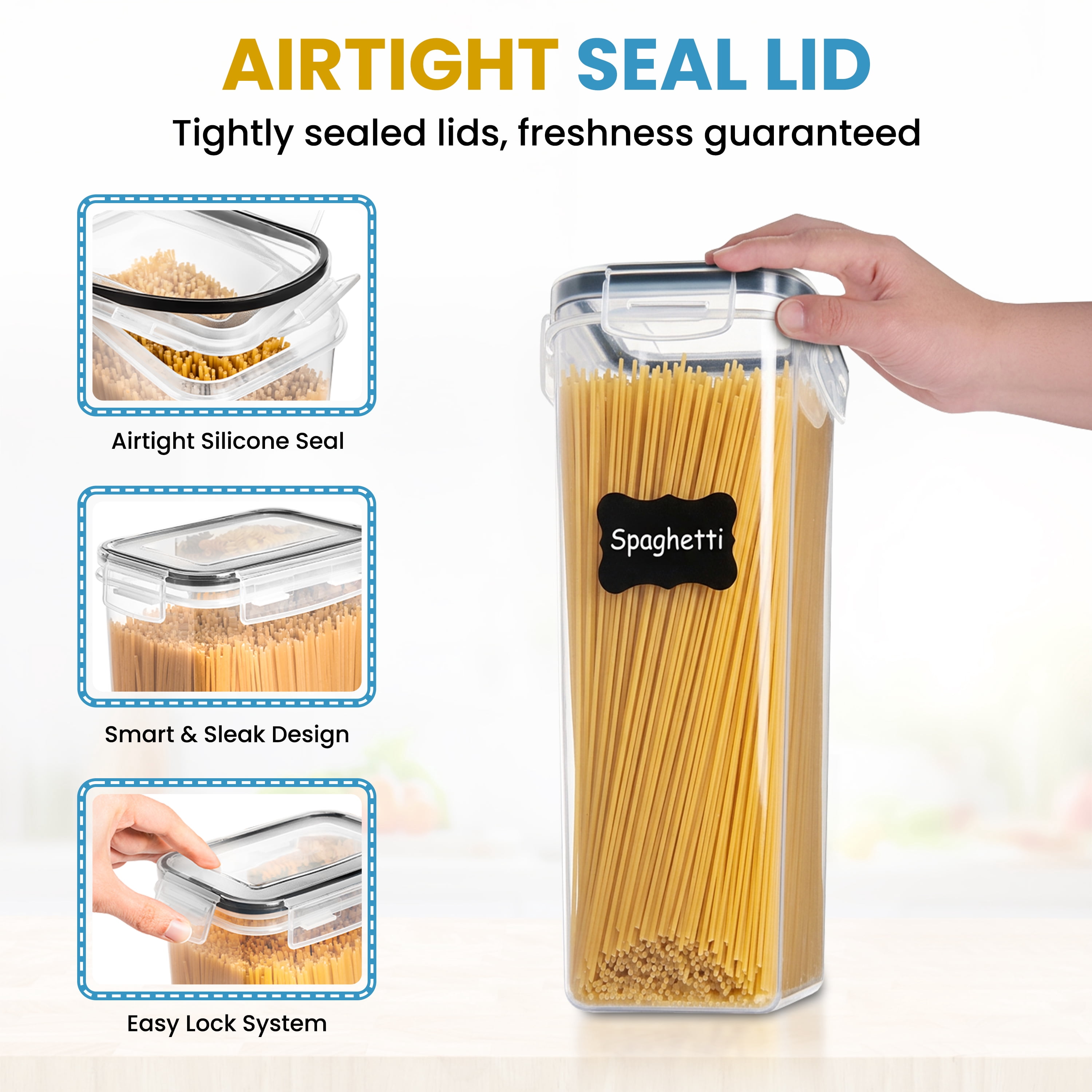 Shazo 7PC Food Storage Containers with Lids - Thumbnail 3