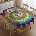 thumbnail image 2 of Colorful Rainbow Tie Dye Spiral Pattern Rectangle Tablecloth 60"x84",Waterproof Polyester Rectangle Table Cloth, Wipeable Spillproof Polyester Tablecloth for Dining, Camping, Indoor and Outdoor, 2 of 5