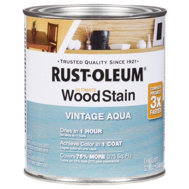 Vintage Aqua, RustOleum Ultimate Wood Stain, Quart