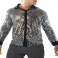 thumbnail image 3 of Hommes Printemps Automne Sequins Chemise Manches Longues Tour vers le Bas Col Point Chemise, 3 of 5