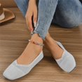 thumbnail image 6 of UDAUDU Women's Knit Ballet Flats Breathable Slip On Shoes Square Toe Business Casual Flats Comfortable Dressy Walking Shoes Gray 7.5 Wide, 6 of 6