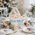thumbnail image 3 of Wicker Stroller Basket, Doll Carriage Candy Basket, Candy Storage Party Decor, Multi Functional Storage Basket Cute Rural Decor For Weddings Party Festivals, for Candies, Fruits, and Flowers, 3 of 5