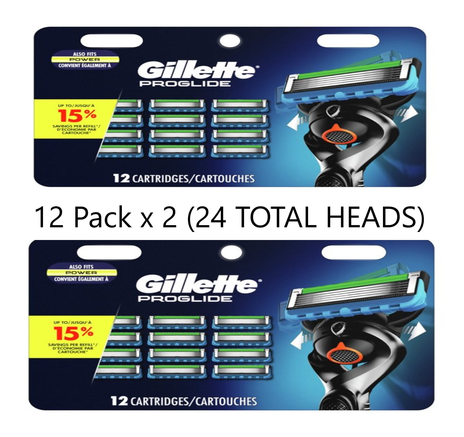 Gillette ProGlide Men's Razor Blades, 12 Blade Refills x 2 (24 Total