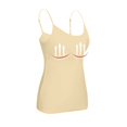 thumbnail image 2 of Qwertyu Spaghetti Strap Tank Top with Built in Bra Cotton Shelf Bra Camisoles Plus Size Casual Comfy Slim Fit Basic Layer Cami Khaki 2XL, 2 of 6