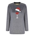 thumbnail image 4 of Hauts Chauds pour Femmes Hiver Décontracté Femmes et Hiver Tempérament Décontracté Mode Peluche Chaude sous-Couche Imprimé de Noël Manches Longues Col Rond Hauts Chandails à Capuchon Femmes en Liquidation, 4 of 6