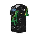 thumbnail image 2 of Balery Space Dino Cartoon Black Baseball Jersey for Men Casual Button Down Shirts Short Sleeve Active Team Sports Uniform-Large, 2 of 9