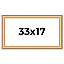 33x17 Frame Gold Plein Aire Solid Wood Picture Frame Width 2 Inches | Interior Frame Depth 0.5