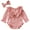 3# Pink, variant on WIBACKER Newborn Infant Baby Girl Fall Winter Clothes Knit Ruffle Long Sleeve Bubble Romper Bodysuit One-Piece Outfit with Headband