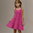 thumbnail image 4 of FAIWAD Girls Sundresses Casual Crewneck Tiered Tank Dress Kids Summer Boho Beach Vacation Clothes 4-14 Years, 4 of 8