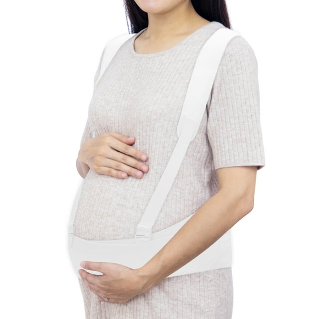 Banda para el Vientre durante el Embarazo Cinturón de Maternidad Soporte para el Vientre para Mujeres Embarazadas Faja Abdominal Transpirable para Soporte de Espalda Blanca